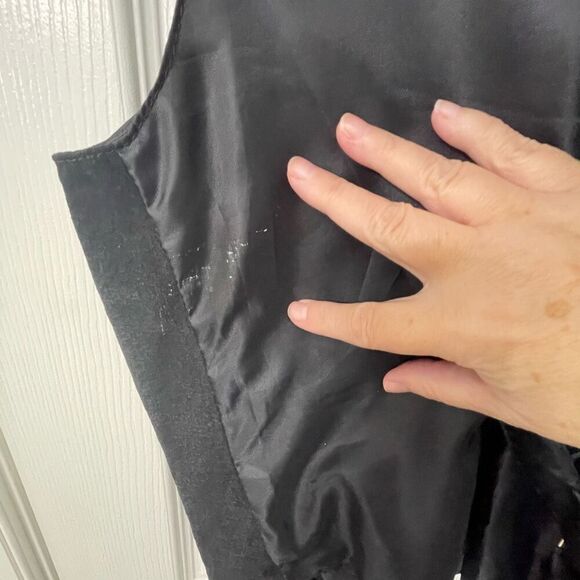 Men’s Italy Black Genuine Leather Vest XL Western Button Front Lined Cowboy Styl - Picture 11 of 12